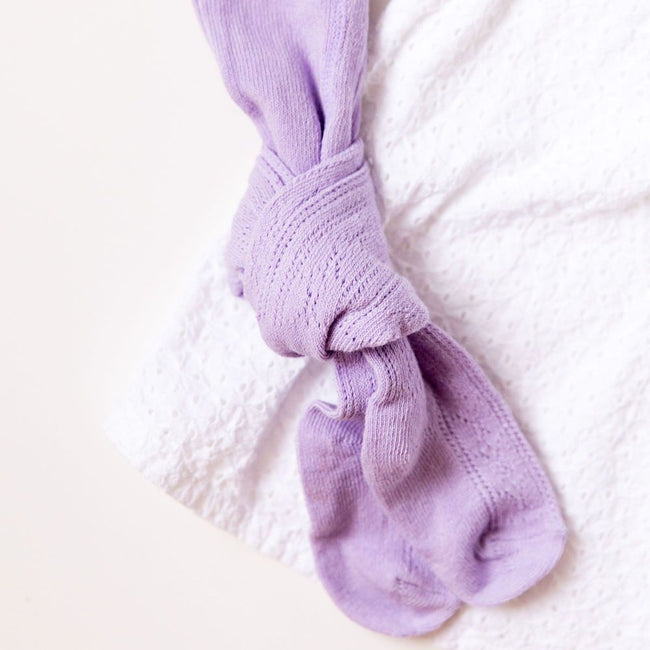 Crochet stockings.  Lavender