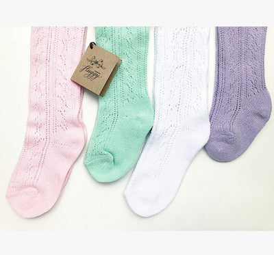 Crochet stockings.  Mint