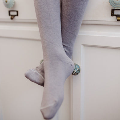 Solid stockings.  Light Grey