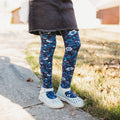 Floral print stockings. Midnight blue.