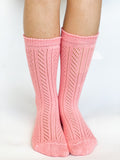 Knee high socks crochet Coral