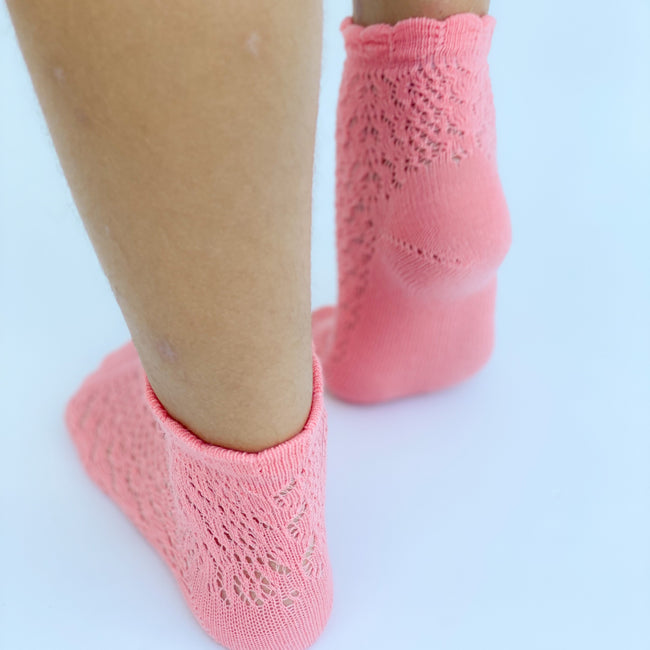 Ankle Socks crochet Coral