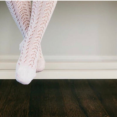 Crochet stockings.  White