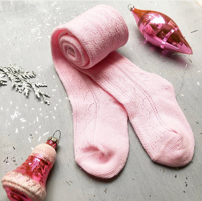 Crochet tights.  Pink.