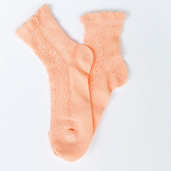 Ankle Socks Crochet Peach